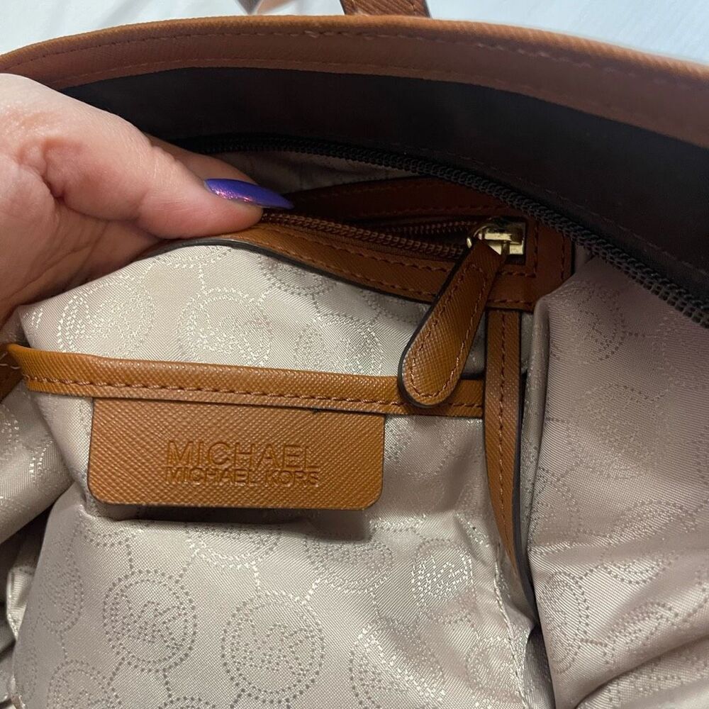 Michael Kors Brown Nylon Kempton Tote Purse - Picture 9 of 10